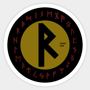 Yellow Raidho Elder Futhark  | Viking Rune Symbol Sticker